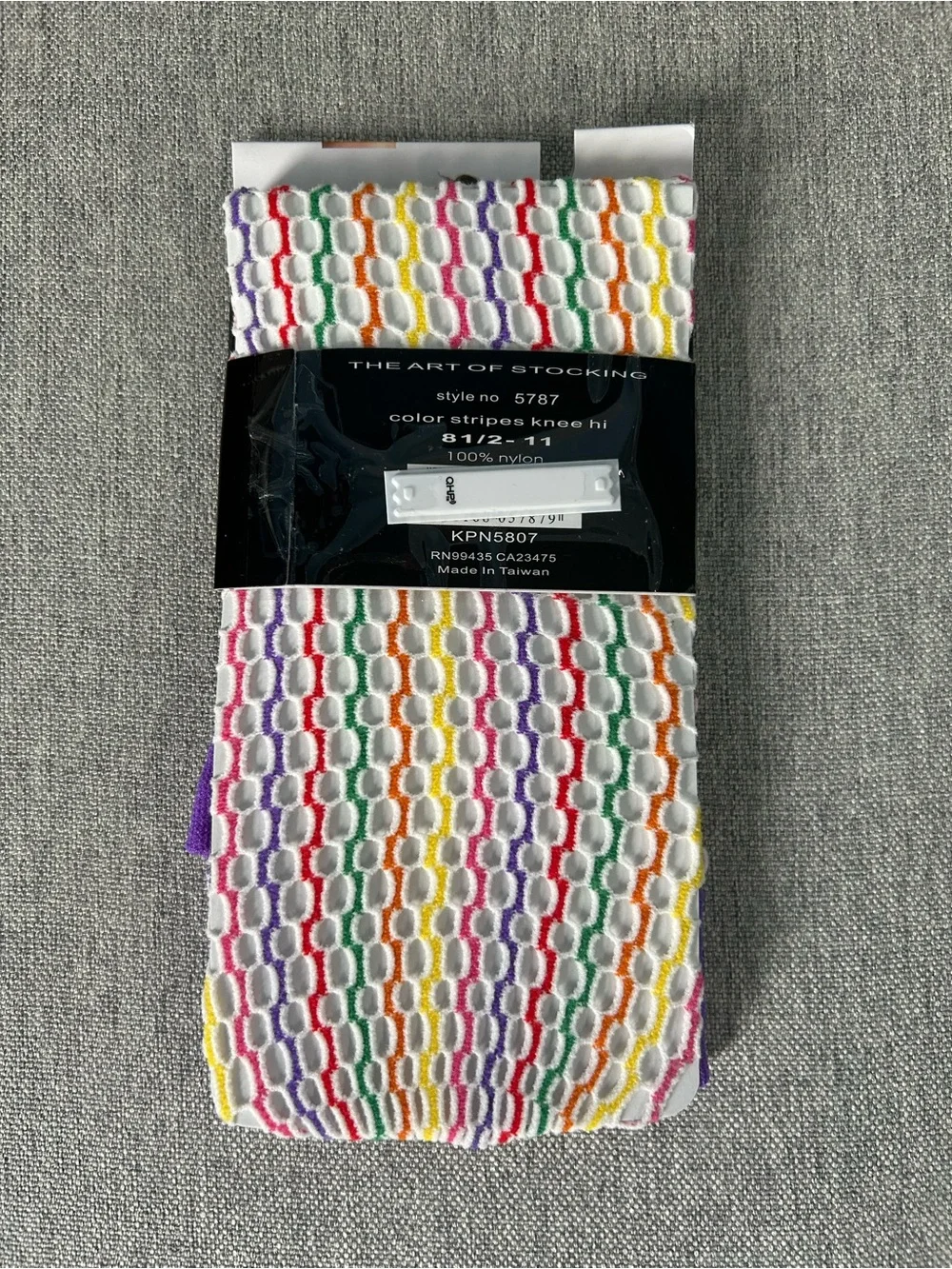 Music Legs Knee-High Socks with Multicolor Accent Stripes